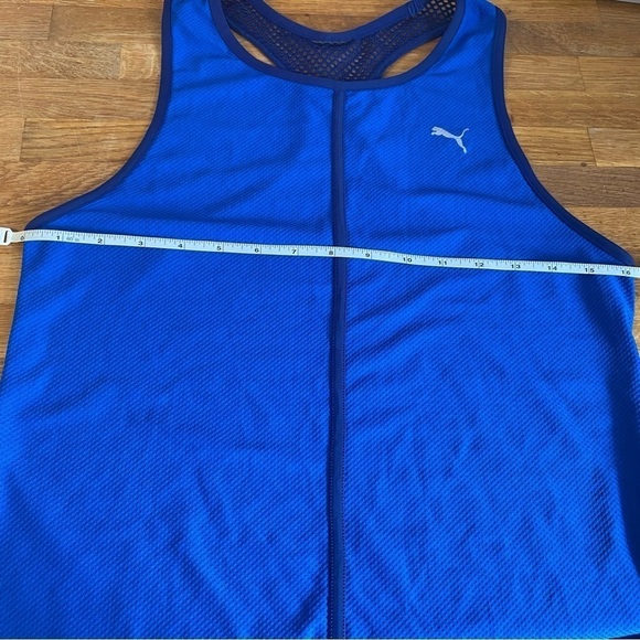 Puma Women Explosive Mesh Racerback Performance Blue Tank Top Size Small - Picture 7 of 9